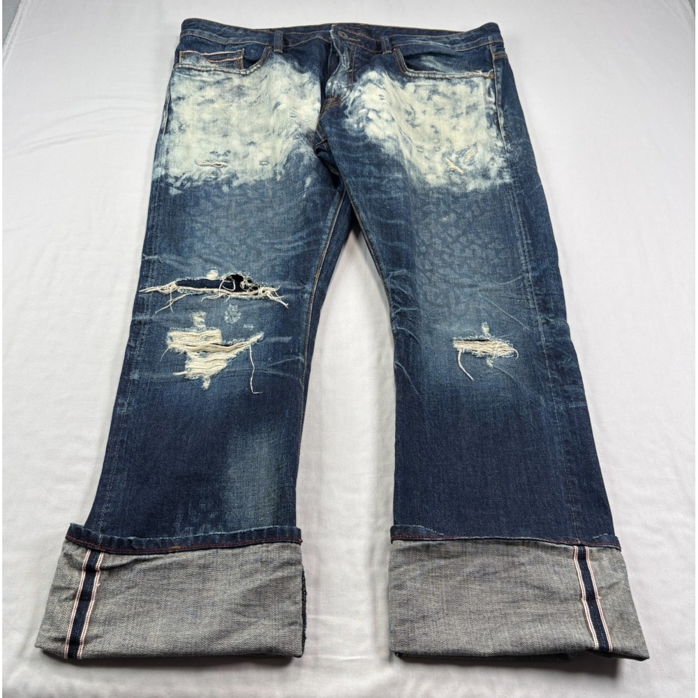 Cult Of Individuality Selvedge Jeans Mens 40x34 Rebel Straight Japanese Denim